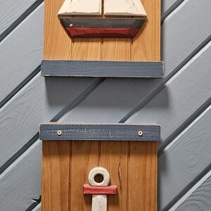 Nautical Wooden Wall Decor with Sailboat Design